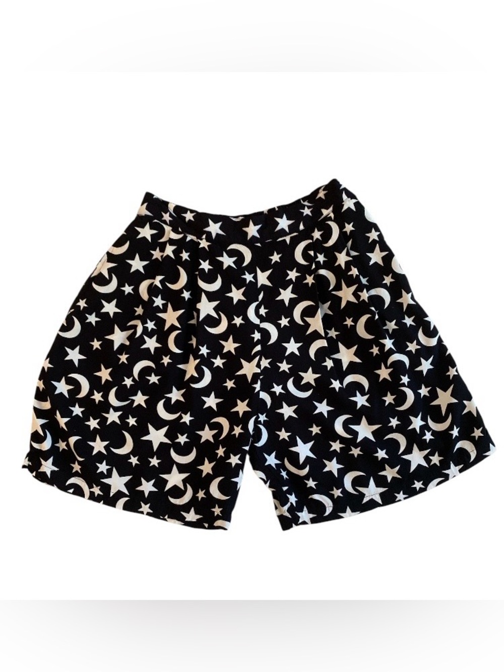 Vintage 1990 The Icing Shorts Bermuda Women size Small star & moon GALAXY print